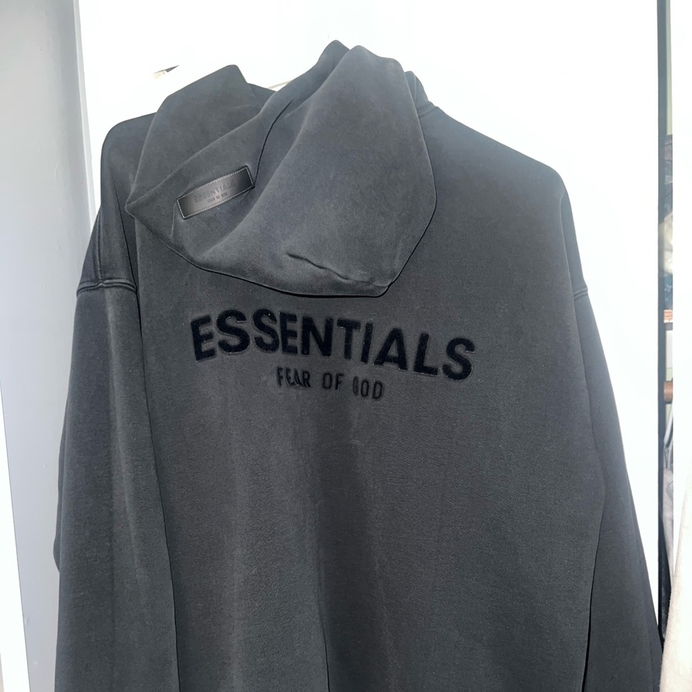 Black Fear Of God Essentials hoodie